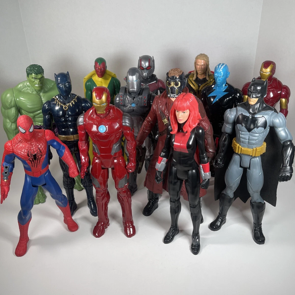 Marvel Titan Hero Series Action Figures Lot Of 13 Spider Man Avengers & DC