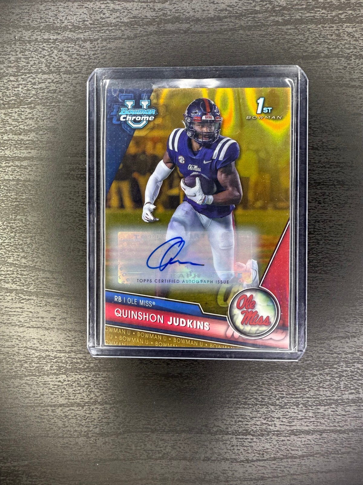 2023 Bowman Chrome U Quinshon Judkins Gold Refractor Auto /50 #135
