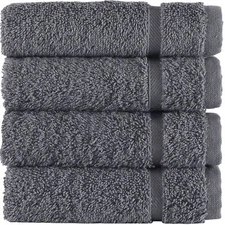 Premium Quality Turkish Cotton Washcloth- Super Soft & Absorbent (Set of 4)