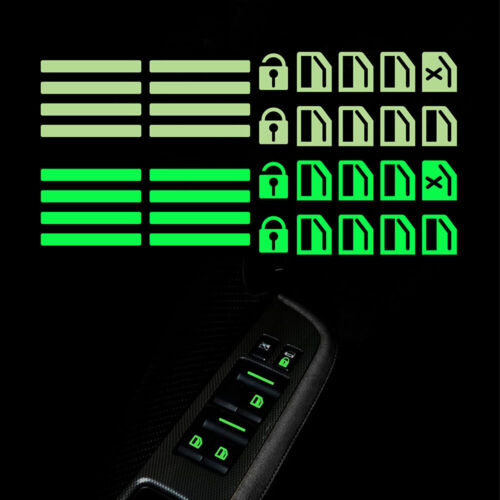 1 Set Car Door Window Switch Luminous Green Night Safety Sticker Accessories - Bild 4 von 10