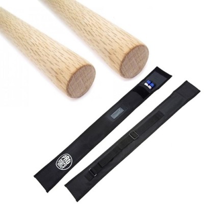 Pair 2 Escrima Kali Arnis Fighting Martial Arts Stick White Oak 28'' with Case