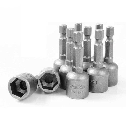 1/4" Hex Shank Magnetic Nut Driver Socket Metric Impact Drill Bit 6mm To 13mm - Picture 5 of 7