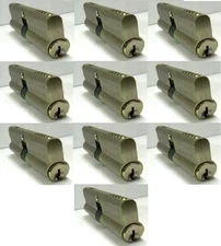 NU-SET Euro Profile Cylinders 75mm Solid Brass Double Sided Locks 10 Keyed Alike