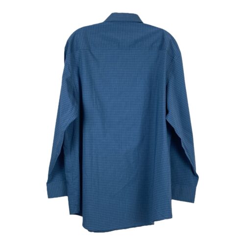 Alfani Men's Mini Plaid Button Down Dress Shirt Blue New - Picture 2 of 5