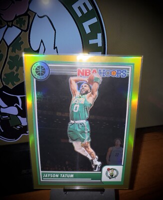2023-24 Panini NBA Hoops Premium Stock #9  Jason Tatum Gold  6/10 5x7 Jumbo  