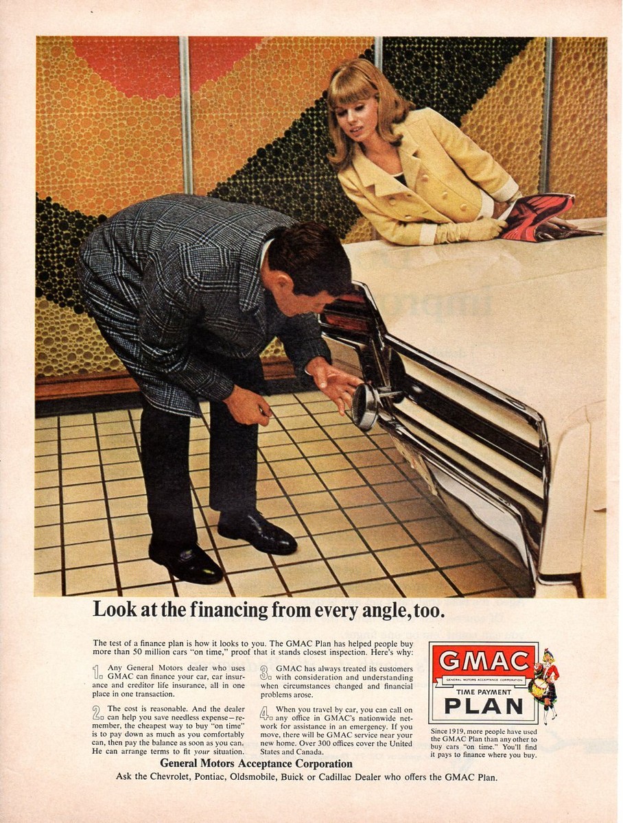 Vintage advertising print Car GM 1965 GMAC Look at it from Every 
