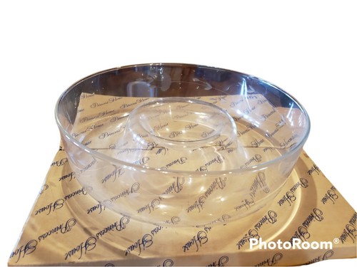 VINTAGE Princess House Heritage #401 Handblown Crystal Chip N Dip Bowl NOB 1988 - Picture 2 of 6