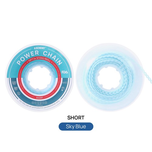 AZDENT Dental Orthodontic Colored Elastic Power Chain 15ft Long/Short/Continuous - Picture 10 of 28