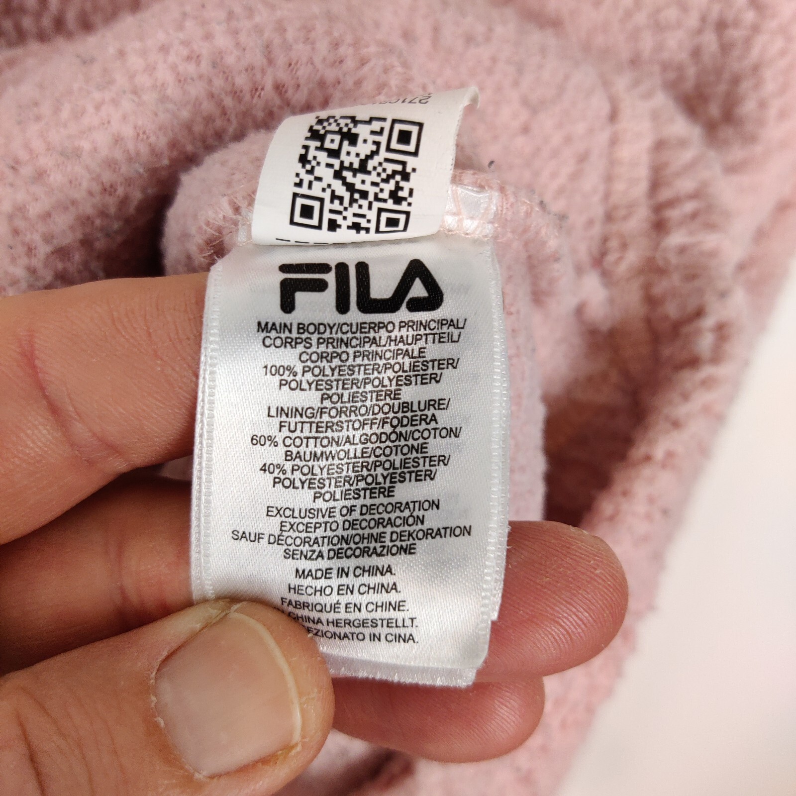 Felpa con cappuccio donna Fila rosa in pile Teddy taglia media