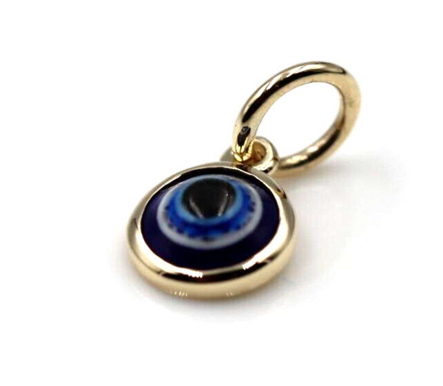 Sterling Silver Evil Eye Necklace - Greek Mati & Cross Charm Pendant .925