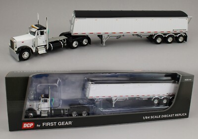 DCP 1:64 *WHITE & BLACK* Peterbilt 379 Day Cab & LODE KING GRAIN