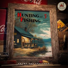 Vintage Duck Hunting Magazine Cover Print Fishing Bait Tackle Cabin Wall Decor