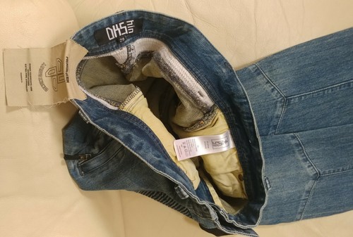 DKS Hin JEANS DONNA CIMOSA BIKER DENIM EFFETTO INVECCHIATO TAGLIA 29 X 32 NUOVO SENZA ETICHETTE - Foto 10 di 12