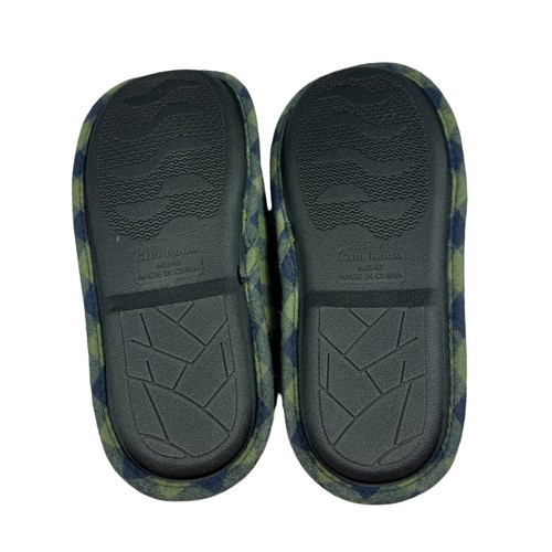 Club Room Mens Plaid Fleece-Lined Slip-On Slippers Green M 8-9 - Picture 3 of 4