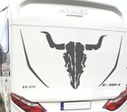 Aufkleber Schädel XXL 115x88cm CW20 Wohnmobil Wohnwagen Bullhead Longhorn Wacken