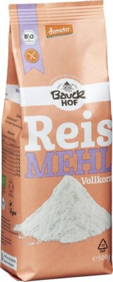 BAUCKHOF Reismehl Vollkorn Bio 500g | Reis Mehl Mehlersatz Backen
