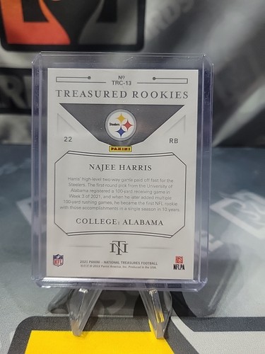 NAJEE HARRIS 2021 NATIONAL TREASURES ROOKIE SILVER HOLO RC /99 - Picture 3 of 3
