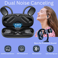 Open Ear Headphones Bluetooth 5.3 Waterproof Earbuds w/ Mic for Sports Running