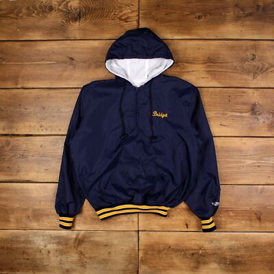 Vintage DeLong Windbreaker Jacke M Varsity USA Made Blau