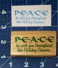 Hampton Art Peace Be With You F846 Holiday Season Wood Mounted Rubber Stamp