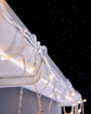 WERCHRISTMAS Mini Gutter Hooks, White, Pack of 36