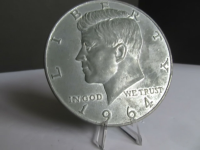 1964 Vintage Kennedy Half Dollar *VIDEO* 3 Inch Metal Coin