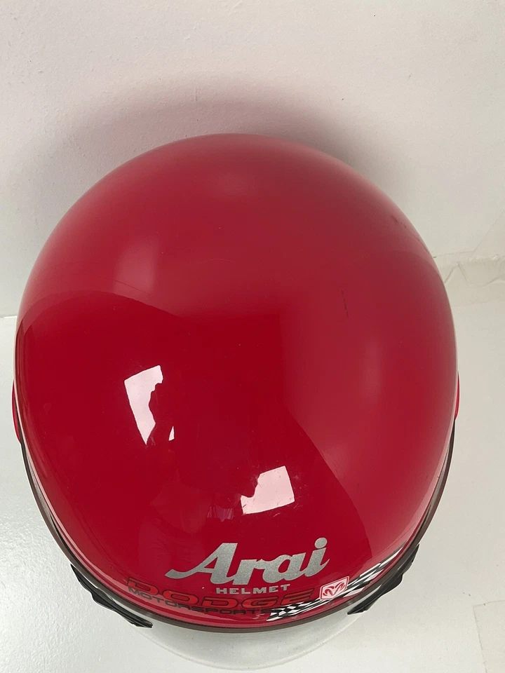 Casco de motocicleta vintage Arai Signet/s grande 59-60 rojo brillante cara completa Foto 4 de 4