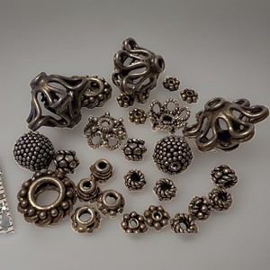 Mixed Lot Of 925 Sterling Silver Bead Caps Findings Beads