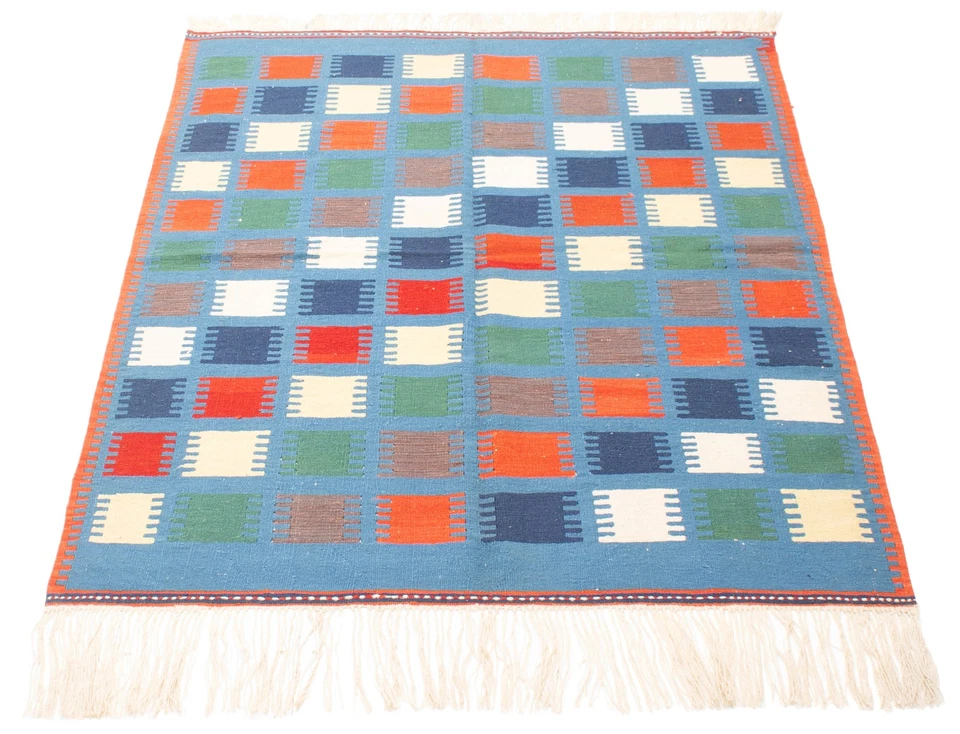 Traditional Vintage Hand Woven Oriental Carpet 4'11" x 6'6" Wool Kilim Area Rug - Image 3 of 4