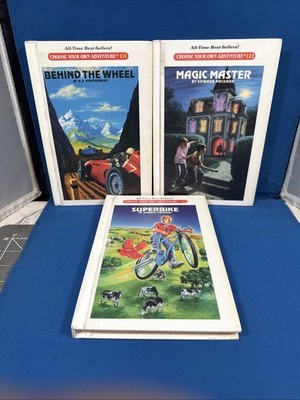 Lot of 3 Choose Your Own Adventure Books , Montgomery, Packard, ex-libris, HC