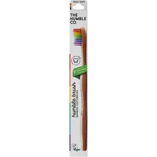 The Humble Co Proud Adult Soft Toothbrush, Rainbow Bamboo Toothbrush