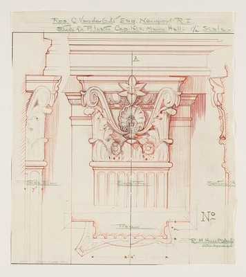 Newport RI The Breakers Vanderbilt 1894 Main Hall Capital Study Rendering