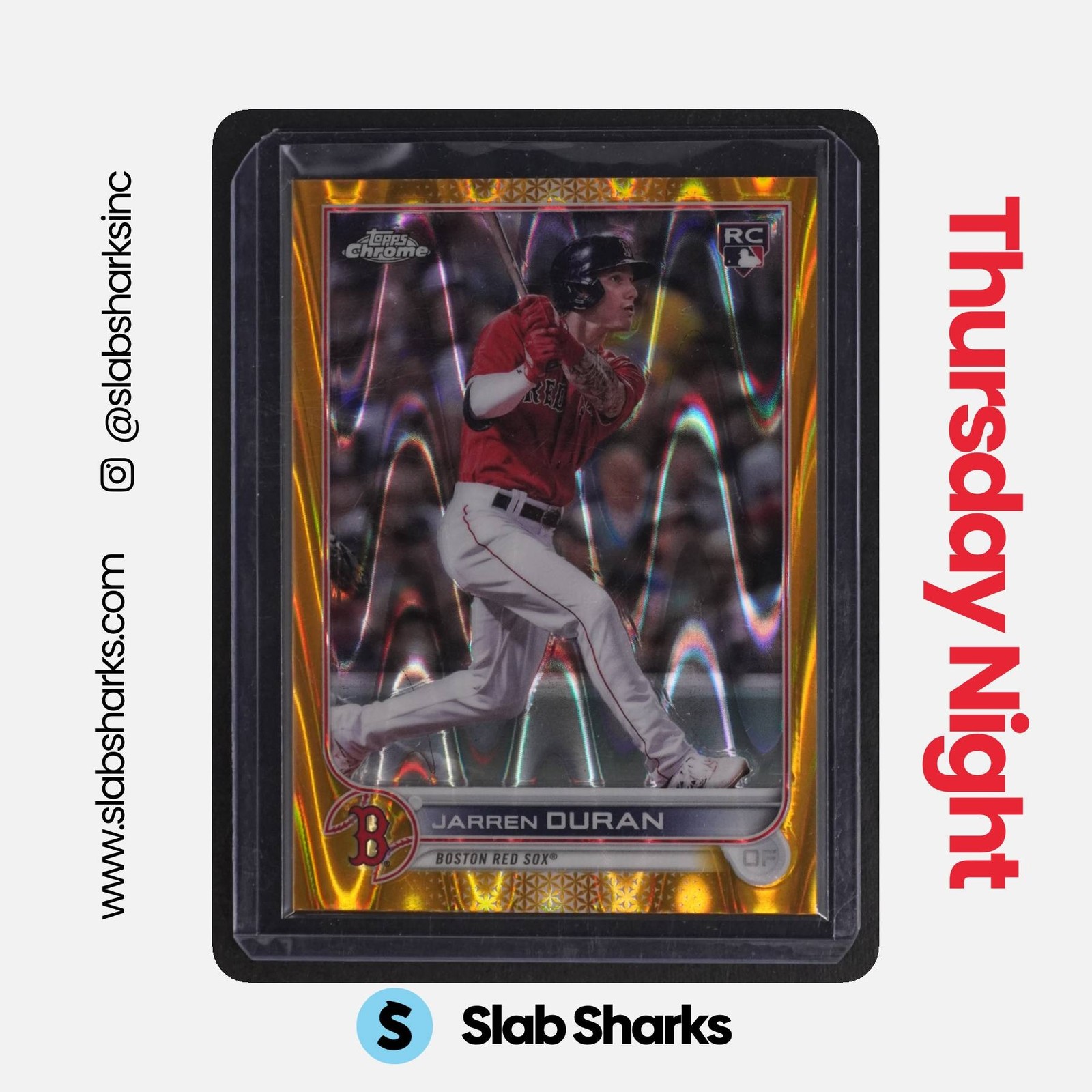 2022 TOPPS CHROME SONIC #113 JARREN DURAN GOLD RAYWAVE REFRACTOR RC ROOKIE /50