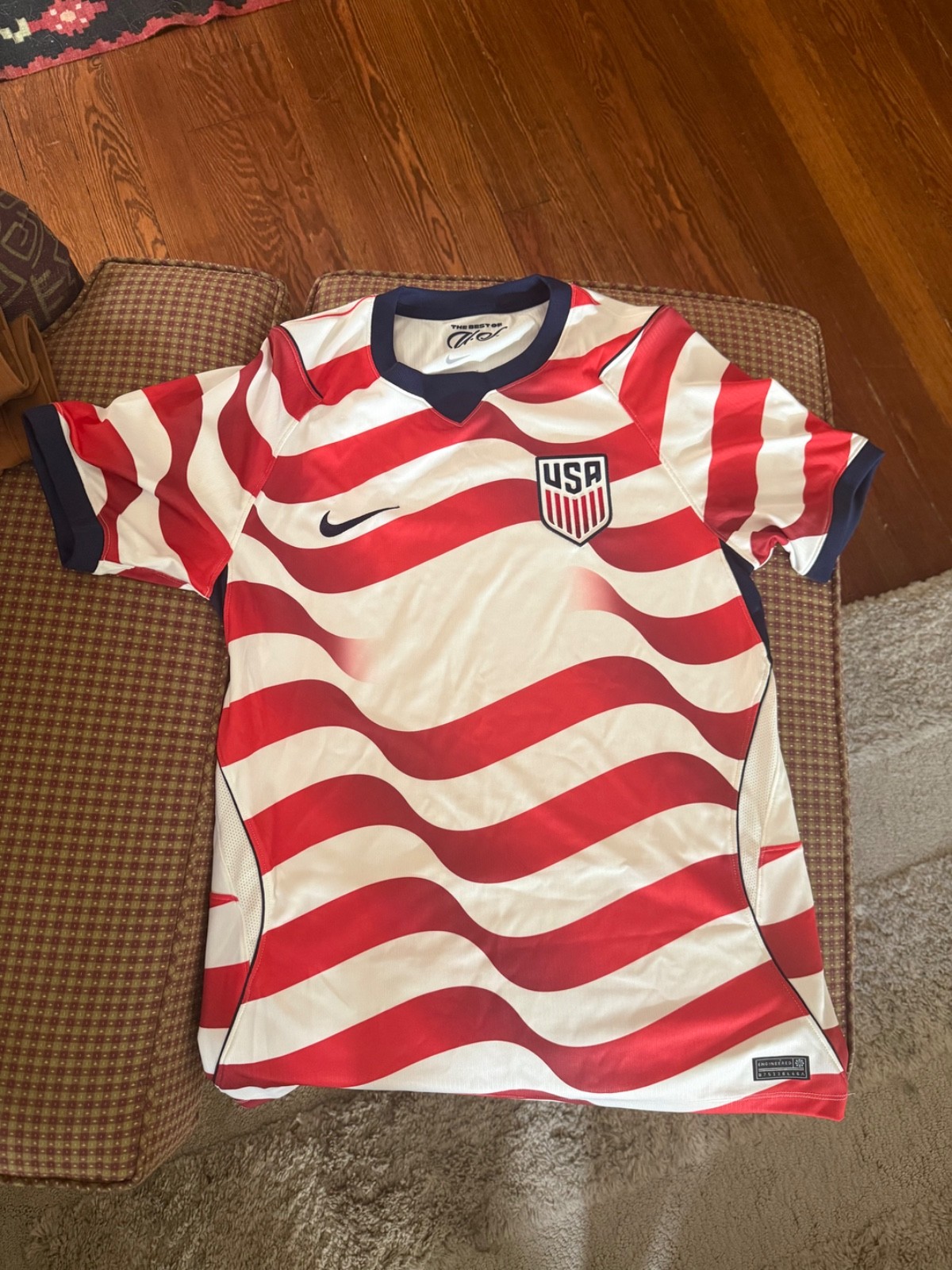 US Soccer Men's Nike USMNT 2026 Home Open Replica Stripes Jersey, Sz Med