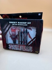 Spirit Halloween Chucky Make Up Kit Eye Brow  Eye Pencil, Lip Crayon, Gel Blood