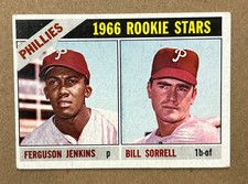 1966 Topps Baseball Card #254 Phillies Rookie Stars Fergie Jenkins RC HOF. rookie card picture