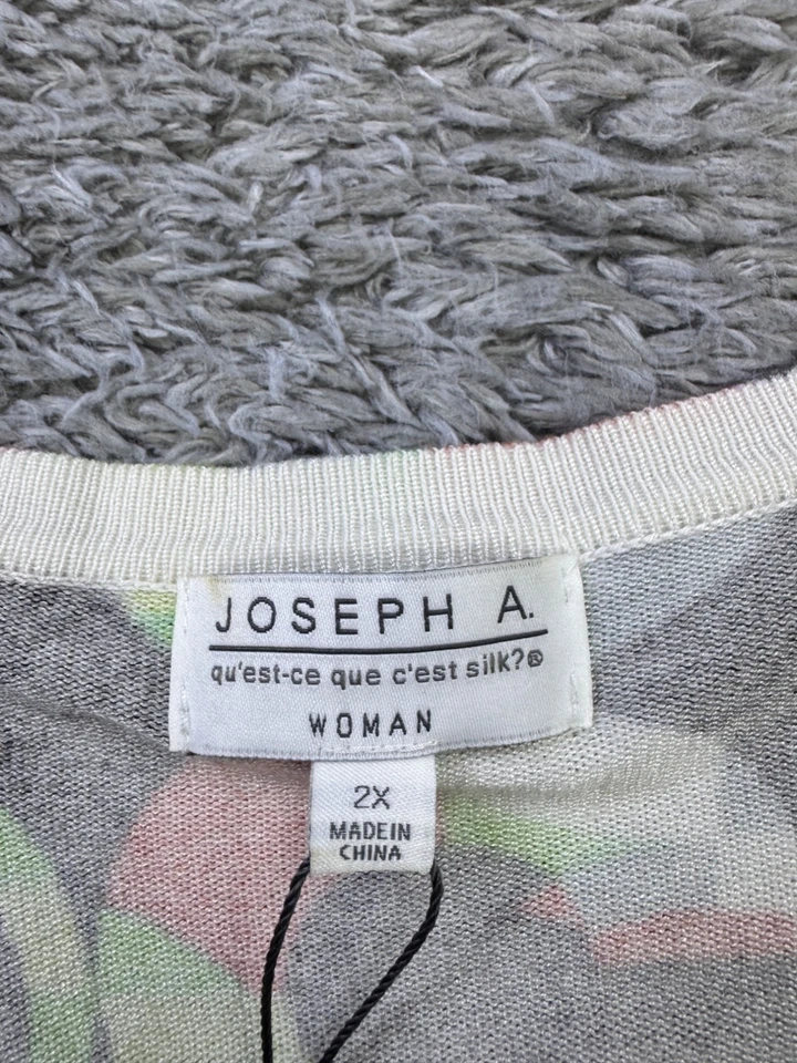 Joseph A Sweater Women 2X Artsy Geometric Polka Dot 3/4 Sleeve Cardigan Tunic - Image 3 of 4