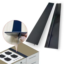 25 inch Black Stove Gap Covers (2 Pack), Silicone Gap Filler for Stove and Oven