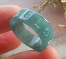 Video Certified Icy Green 100 A JADE Jadeite Love RING USA. 8    713494 AS
