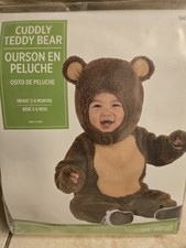 Cuddly Teddy Bear Infant Costume 3-6 Months Dress up Halloween party Warm
