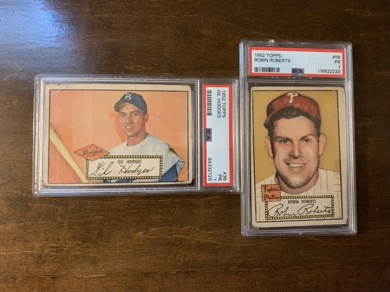1952 Topps PSA 1 Gil Hodges #36 and Robin Roberts #59