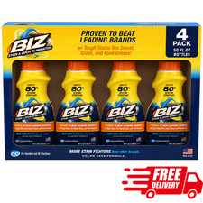 (4 pack )BIZ Stain and Odor Eliminator Liquid for Tough Stains, 50 fl oz 0.17 per gallon