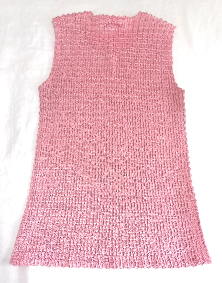 Camiseta sin mangas Nicola para mujer de colección rosa arrugada talla M poliéster ligero Foto 2 de 4