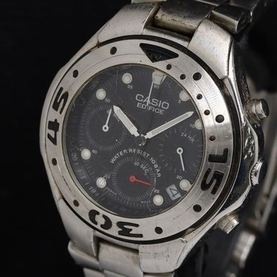 Casio Edifice EF-301 Quarz schwarzes Zifferblatt Chronograph Datum...