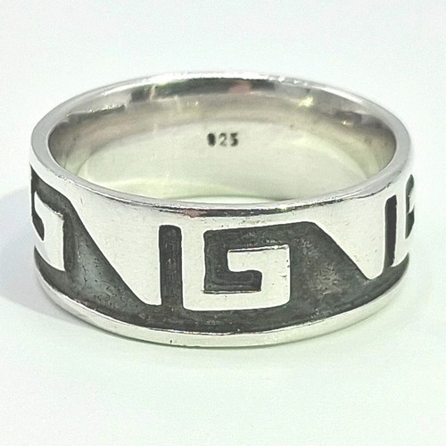 Vintage Southwestern Engraved Large 925 Sterling Silver 9.65mm Ring Sz 12.75