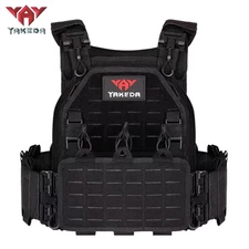 YAKEDA Tactical Vest Adjustable Plate Carrier Military Airsoft Combat Gear