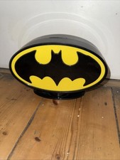 Money Box Batman DC Comics Plastic with Stopper Black Yellow Superhero Used