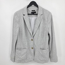 Talbots Aberdeen Grey Knit Blazer Jacket Womens Plus Sz 16 Office Preppy Pockets