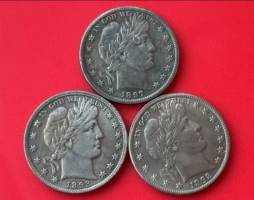 3PC Nice 1892-1897 O Barber Half Dollar 50c High Grade A++++