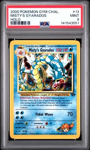 2000 POKEMON GYM CHALLENGE HOLO #13 MISTY'S GYARADOS PSA 9
